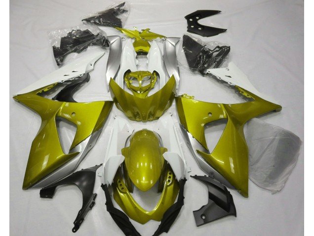 Amarillo Brillante & Blanco 09-16 GSXR 1000 Carenados Moto