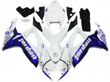 Azul & Blanco Jordan Estilo Brillante 06-07 GSXR 600-750 Carenados Moto