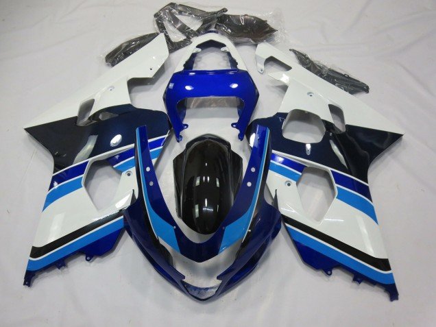 Azul Claro Blanco & Negro 04-05 GSXR 600-750 Carenados Moto