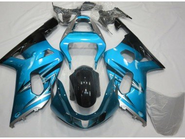 Azul Claro & Plateado 01-03 GSXR 600-750 Carenados Moto