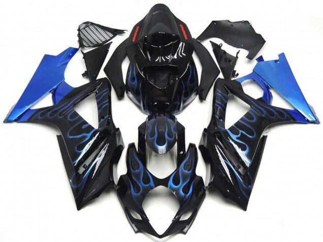 Azul & Negro Personalizados Llama 07-08 GSXR 1000 Carenados Moto