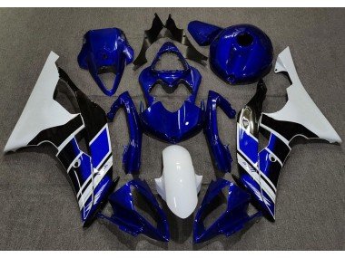 Azul Oscuro & Blanco Personalizado 08-16 R6 Carenados Moto