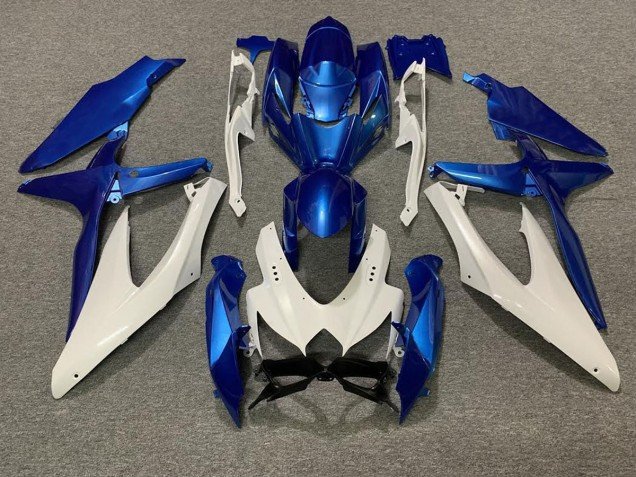 Azul Perla & Blanco 08-10 GSXR 600-750 Carenados Moto