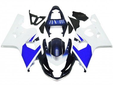 Blanco Brillante & Azul 04-05 GSXR 600-750 Carenados Moto