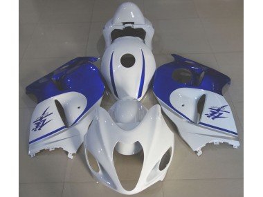 Blanco Brillante & Azul Intenso 97-07 GSXR 1300 Carenados Moto