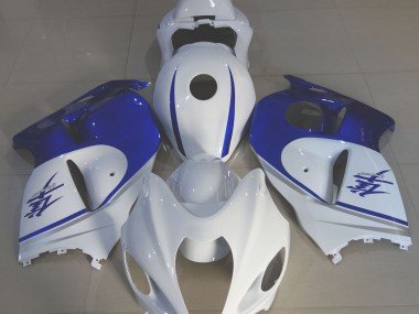 Blanco Brillante & Azul Intenso 97-07 GSXR 1300 Carenados Moto