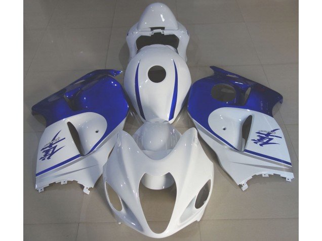 Blanco Brillante & Azul Intenso 97-07 GSXR 1300 Carenados Moto