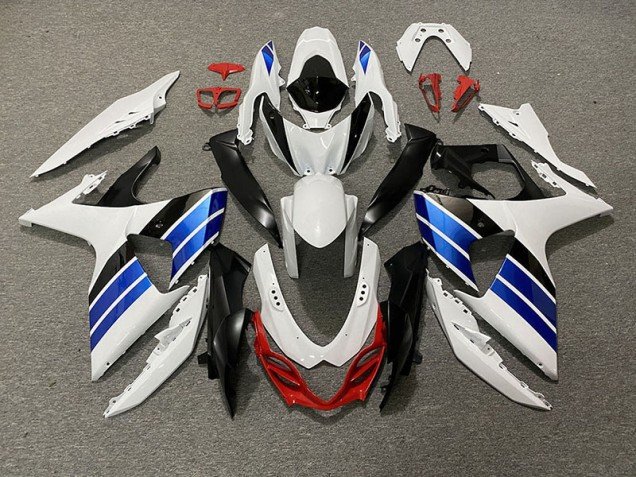 Blanco Brillante Azul Negro & Rojo 09-16 GSXR 1000 Carenados Moto