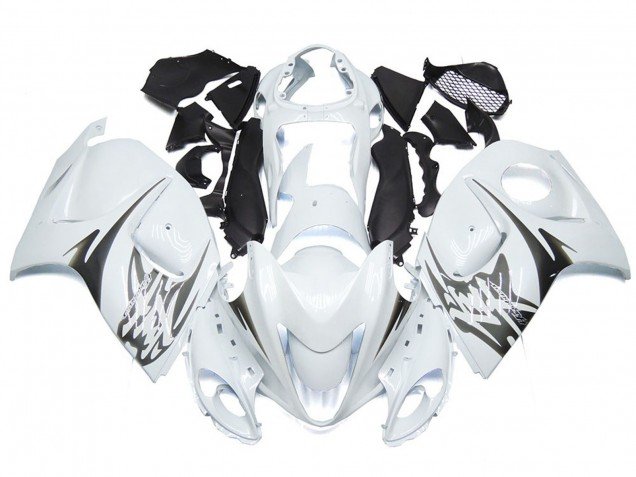 Blanco Brillante Con Logotipos De Estilo Plateado 08-20 GSXR 1300 Carenados Moto