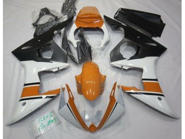 Blanco Brillante & Naranja 03-04 R6 Carenados Moto