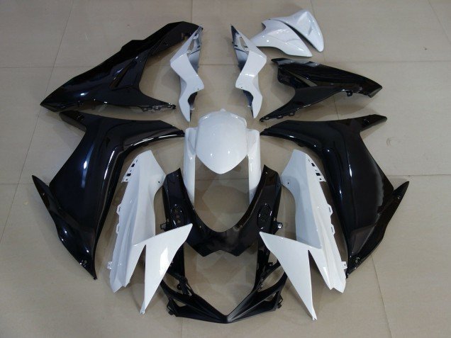 Blanco Brillante & Negro 11-24 GSXR 600-750 Carenados Moto