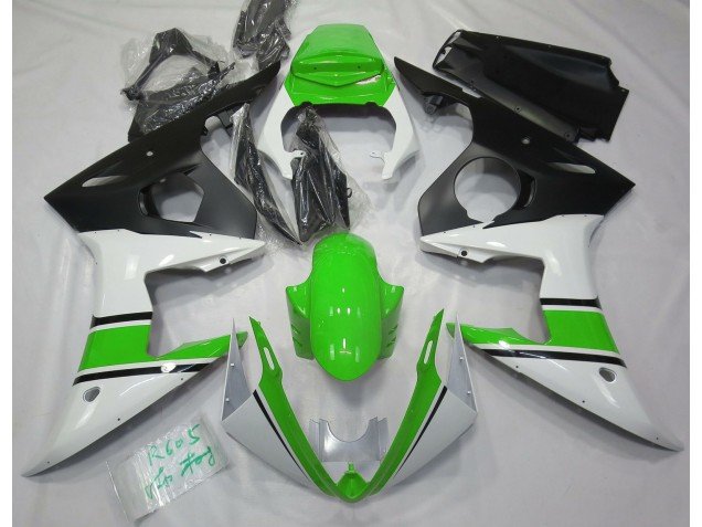 Blanco Brillante & Verde 03-04 R6 Carenados Moto