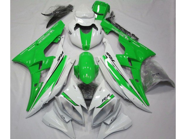 Blanco Brillante & Verde 06-07 R6 Carenados Moto