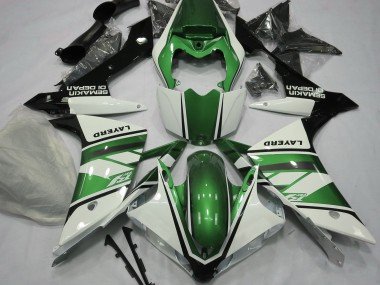 Blanco Brillante & Verde 07-08 R1 Carenados Moto