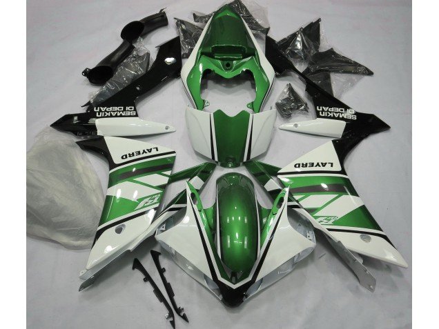 Blanco Brillante & Verde 07-08 R1 Carenados Moto