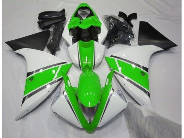 Blanco Brillante & Verde 09-11 R1 Carenados Moto