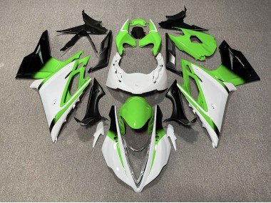 Blanco Brillante & Verde 13-16 Daytona 675 Carenados Moto