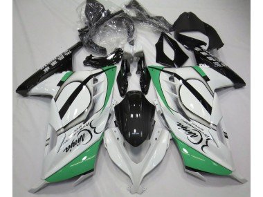 Blanco Brillante & Verde 13-18 Ninja 300 Carenados Moto