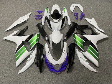 Blanco Brillante Verde Negro & Morado 09-16 GSXR 1000 Carenados Moto