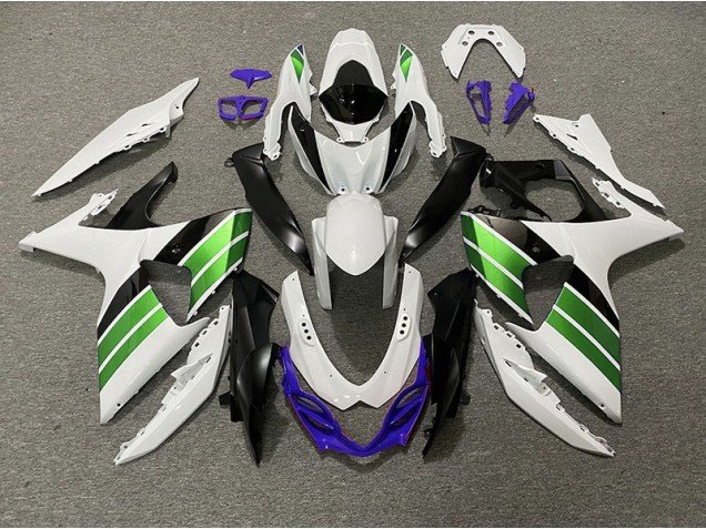 Blanco Brillante Verde Negro & Morado 09-16 GSXR 1000 Carenados Moto