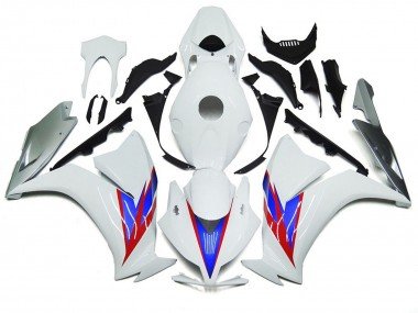 Blanco Brillo & Plata 12-16 CBR1000RR Carenados Moto