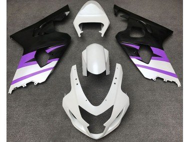 Blanco Mate & Morado 04-05 GSXR 600-750 Carenados Moto