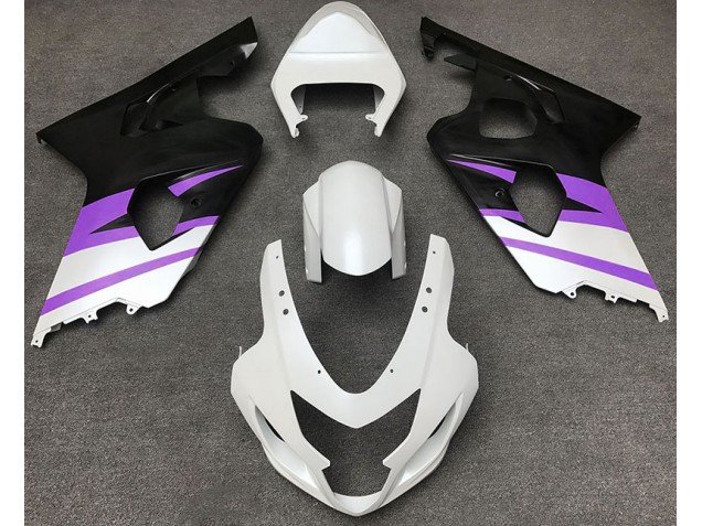 Blanco Mate & Morado 04-05 GSXR 600-750 Carenados Moto