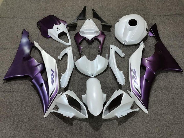 Blanco Mate & Morado 08-16 R6 Carenados Moto