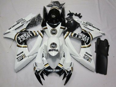 Blanco & Negro Lucky Strike 06-07 GSXR 600-750 Carenados Moto