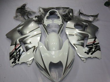 Blanco & Plata 97-07 GSXR 1300 Carenados Moto