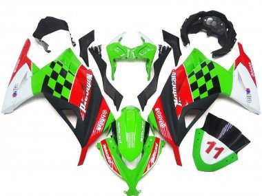 Cuadros Rojos & Negros Brillantes 13-18 Ninja 300 Carenados Moto