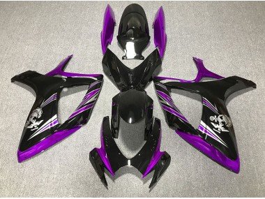 Diseño Morado Brillante & Negro 06-07 GSXR 600-750 Carenados Moto