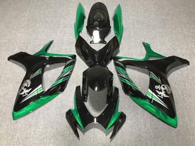 Diseño Verde Brillante & Negro 06-07 GSXR 600-750 Carenados Moto