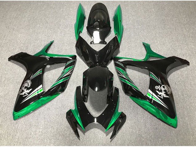 Diseño Verde Brillante & Negro 06-07 GSXR 600-750 Carenados Moto