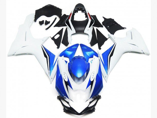 Estilo Blanco Brillante & Azul 11-24 GSXR 600-750 Carenados Moto