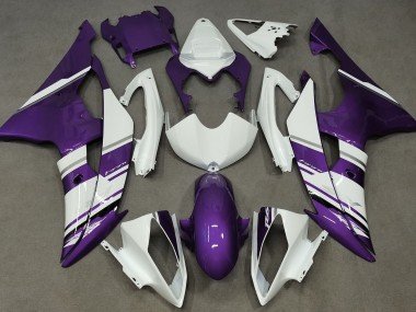 Estilo Blanco Brillante & Morado OEM 08-16 R6 Carenados Moto