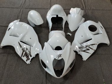 Estilo Blanco Brillante OEM Con Calcomanías Plateadas 97-07 GSXR 1300 Carenados Moto