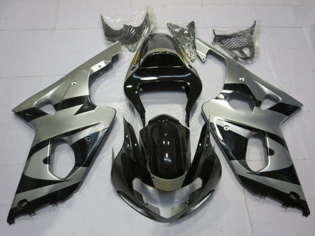 Estilo Plateado & Negro OEM 00-02 GSXR 1000 Carenados Moto