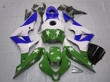 Estrellas & Rayas Verdes & Azules 07-08 CBR600RR Carenados Moto