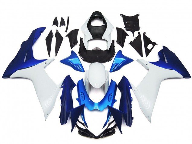 Kit De Estilo Liso Blanco & Azul 11-24 GSXR 600-750 Carenados Moto