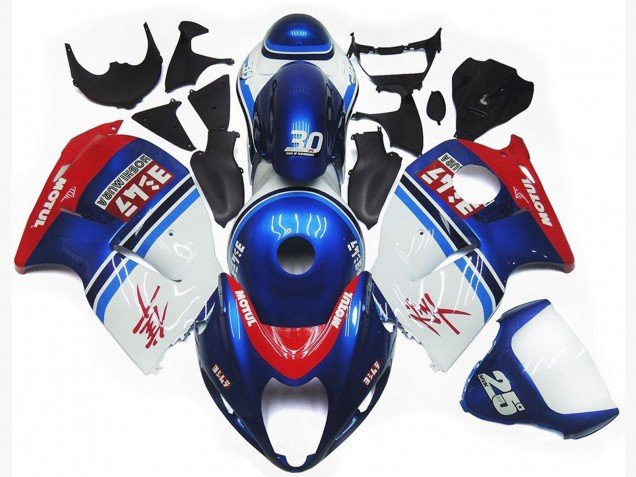 Logotipo Personalizado Azul & Blanco Motul 97-07 GSXR 1300 Carenados Moto