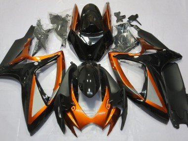 Naranja Brillante & Negro 06-07 GSXR 600-750 Carenados Moto