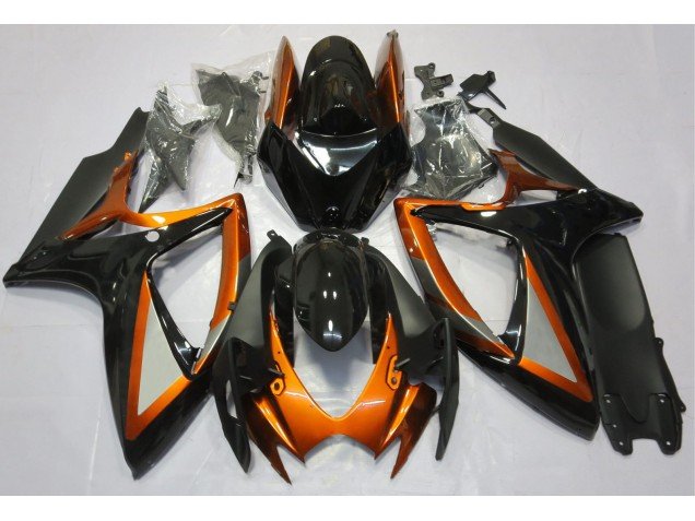 Naranja Brillante & Negro 06-07 GSXR 600-750 Carenados Moto