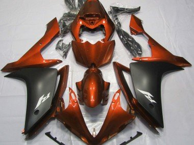 Naranja Brillante & Negro 07-08 R1 Carenados Moto