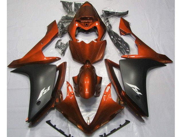 Naranja Brillante & Negro 07-08 R1 Carenados Moto