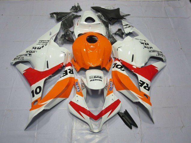 Naranja Claro & Blanco Repsol 09-12 CBR600RR Carenados Moto