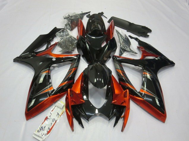 Naranja & Negro 06-07 GSXR 600-750 Carenados Moto