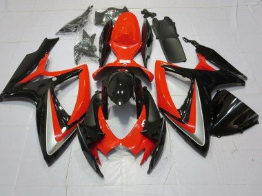 Naranja Plata & Negro 06-07 GSXR 600-750 Carenados Moto