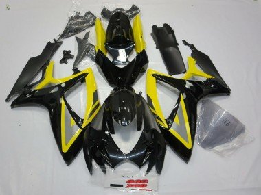 Negro & Amarillo 06-07 GSXR 600-750 Carenados Moto