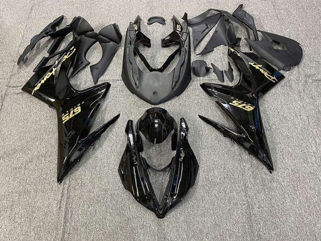 Negro Brillante Con Oro 13-16 Daytona 675 Carenados Moto